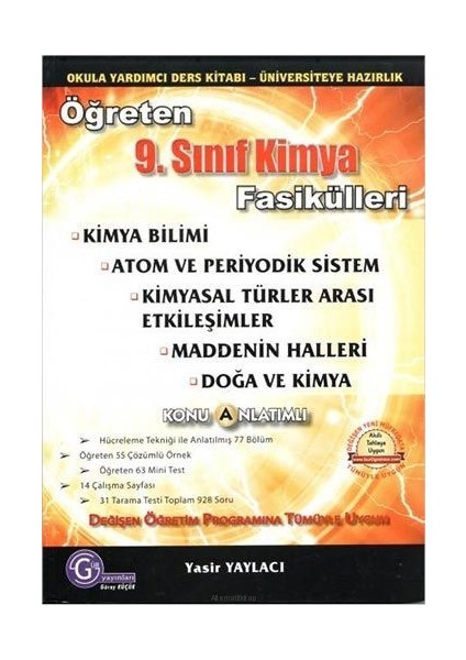 9.Sınıf Öğreten Fasikülleri Kimya Bilimi Atom ve Periyodik Sistem