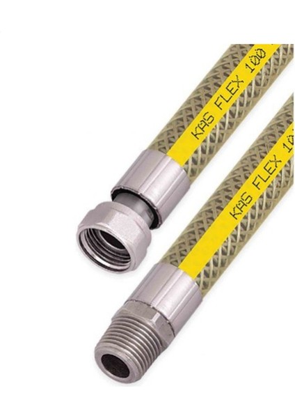 Kas Örgülü Doğalgaz Bağlantı Flexi 1/2"-1/2" 200 cm