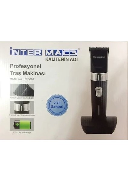 Mac3 TC-5000 Tıraş Makinesi Siyah-Gri Renkli Kablosuz Kullanım ve Hassas Kesim Özelliği fiyatları