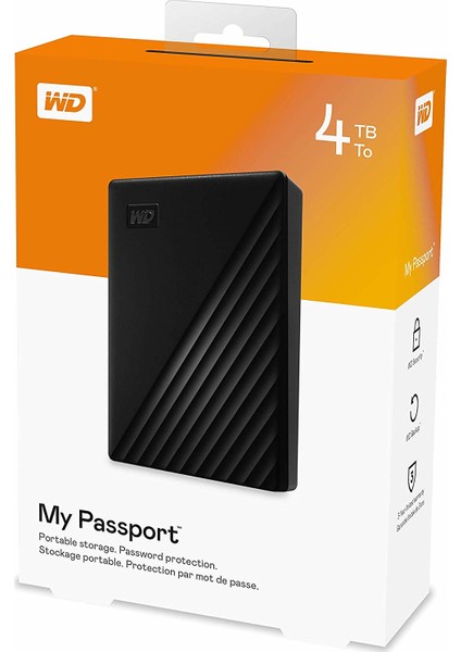 Wd My Passport 4tb 2.5 Inc USB 3.2 Siyah Taşınabilir Disk BPKJ0040BBK-WESN