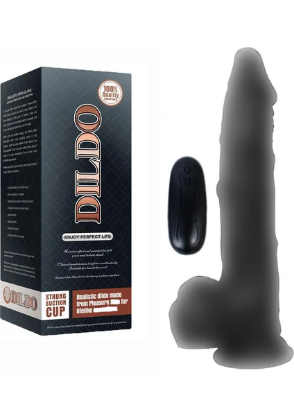 Dildo Series Siyah Hero 21 cm 10 Modlu Titreşimli Realistik Penis