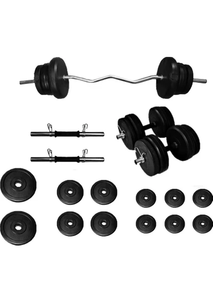Borçinspor Z Bar Dambıl Seti Ağırlık Seti Vücut Geliştirme Seti 55 kg