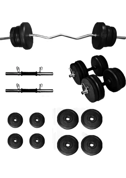 Borçinspor Z Bar-Dambıl Seti Ağırlık Seti Vücut Geliştirme Seti 35 kg