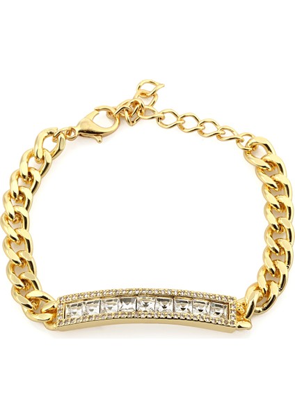 Kadın Altın Kaplama Baget Taşlı Bileklik Ps1071