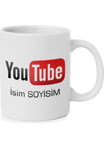 Anı Di̇yarı Kişiye Özel - Youtube Logo - Tasarımlı - Kupa Bardak