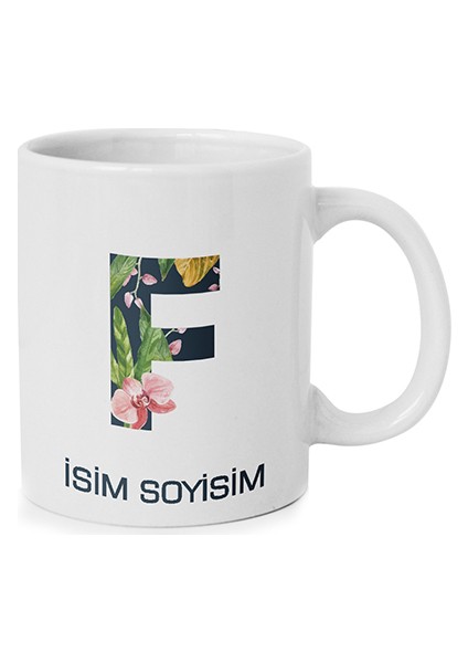 Anı Di̇yarı Kişiye Özel F Harfli Isim Yazılı Kupa Bardak