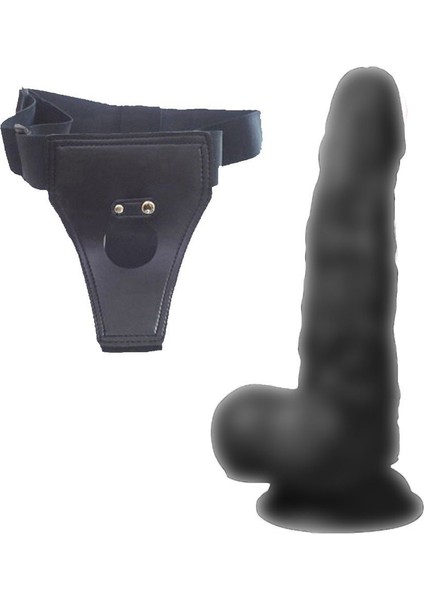 Dildo Series Siyah Hunk Eagle 17 cm Belden Bağlamalı Realistik Penis