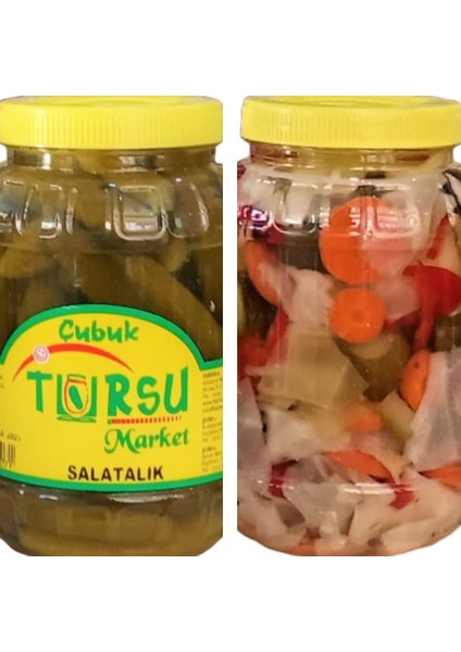 Turşu Market Çubuk Turşusu 5 lt x 2'li Set Salatalık + Karışık