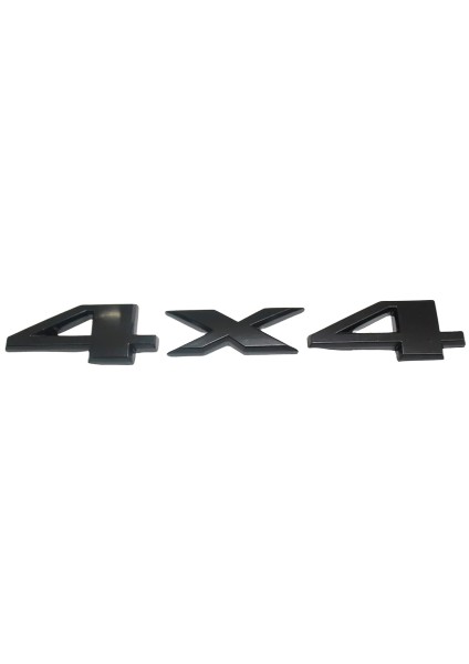 4x4 Siyah Metal Monogram Sticker Amblem Logo