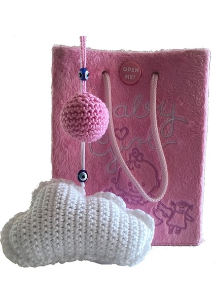 Hediye Seti: Müzikli Çanta Pelüş, Kız Bebek & Amigurumi Beyaz Bulut