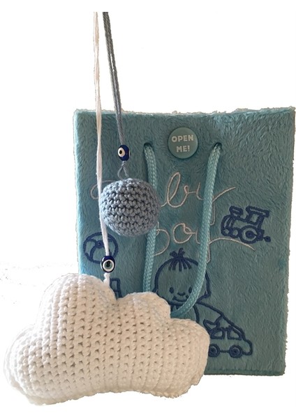 Hediye Seti: Müzikli Çanta Pelüş, Erkek Bebek & Amigurumi Beyaz Bulut