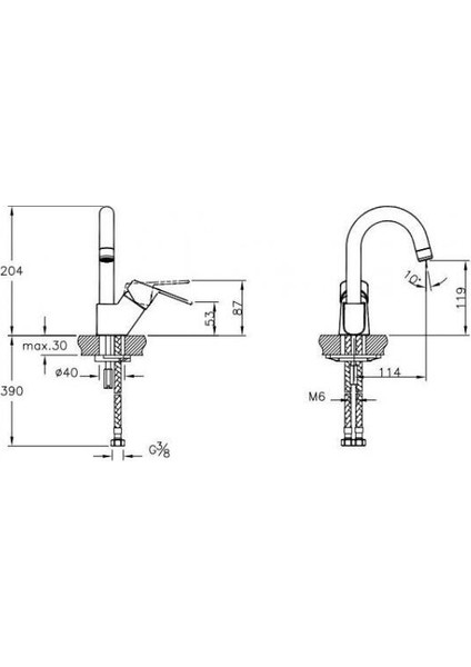 Misto A42601 Döner Borulu Lavabo Bataryası