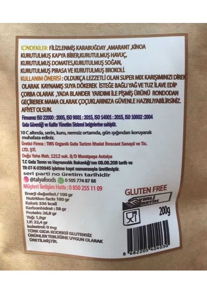 Supermix Çorbalık Karışımı Glutensiz 200 gr