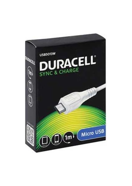 Micro USB Şarj Kablosu Beyaz USB5013W