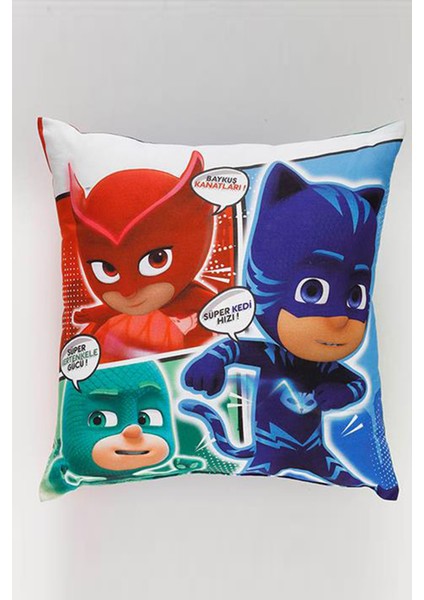 Lisanslı Kırlent-Pj Mask 40 x 40 Cm