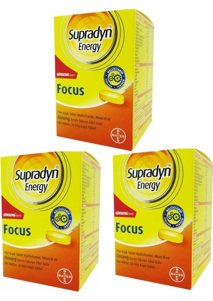 Supradyn Energy Focus 30 Tablet 3 Kutu