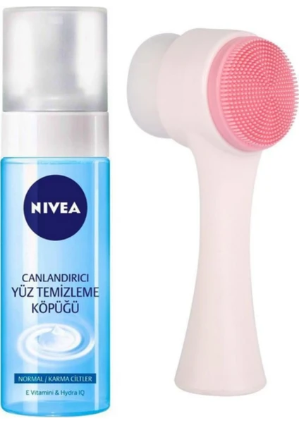 Cilt Temizleme Fırçası + Nivea Yüz Temizleme Köpüğü 150 ml