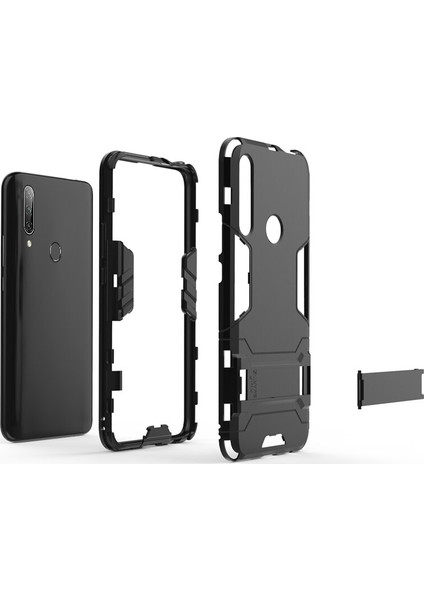 Huawei Honor 9X Global Alfa Serisi Armor Standlı Perfect Koruma Kılıf - Siyah