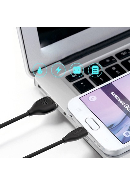 Micro USB Data ve Şarj Kablosu 1 mt Siyah