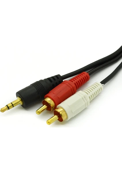 4654 3.5 mm Stereo To 2 Rca Aux Tos Ses Kulaklık Kablosu