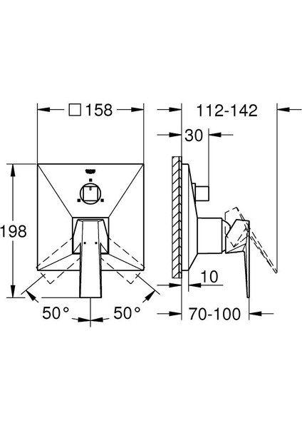 Allure Brilliant Ankastre Banyo Duş Bataryası 3 çıkışlı divertörlü- 24099000 fırsatları