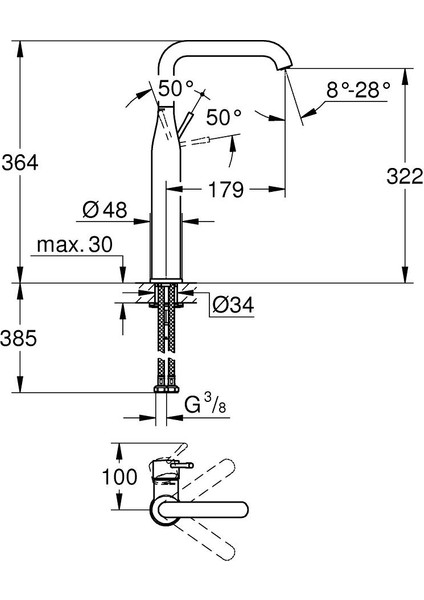 Essence Tek Kumandalı Lavabo Bataryası Xl-Boyut 32901DA1