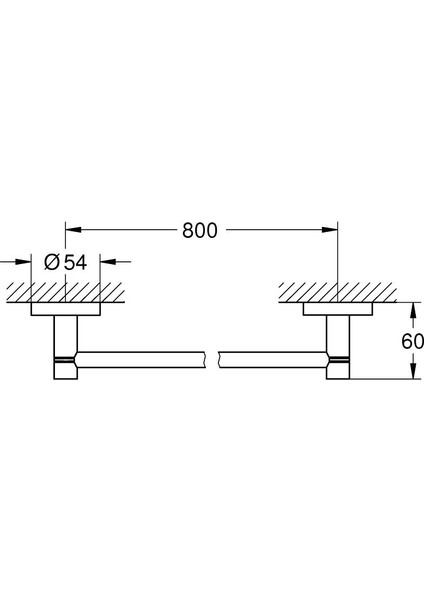 Essentıals Uzun Havluluk 800 mm Krom 40386001