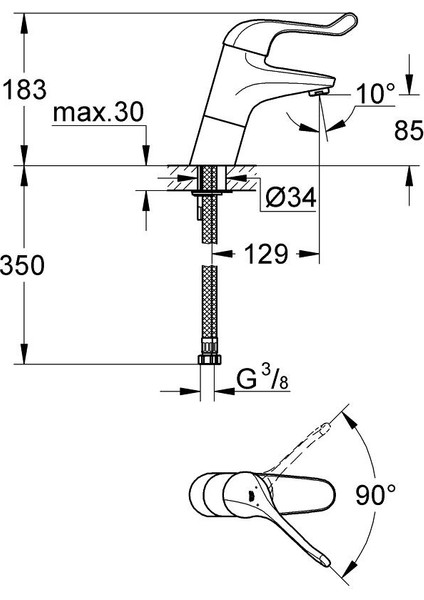 Euroeco Safety Mixer Tek Kumandalı Lavabo Bataryası - 32790000 fiyatları