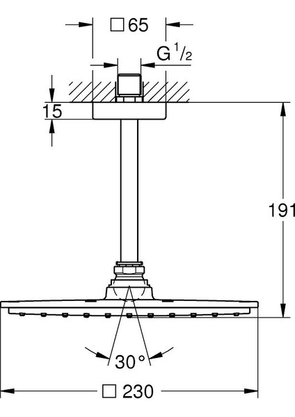 Rainshower Allure 230 Tepe Duşu Seti 154 mm, 1 Akışlı- 26065000