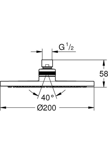 Tepe Duşu New Tempesta Krom 20 cm 27541001