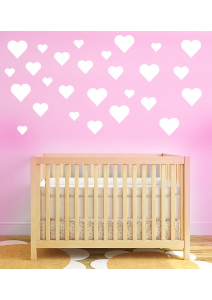 104 Parça Kalp Duvar Sticker