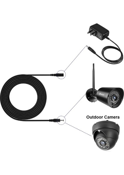 4383 Dc Adaptör Uzatma Kablosu 2 Metre 5.5mm x 2.1mm Dişi Erkek