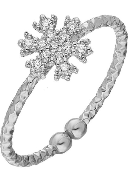 Gümüş Kar Tanesi Yüzük