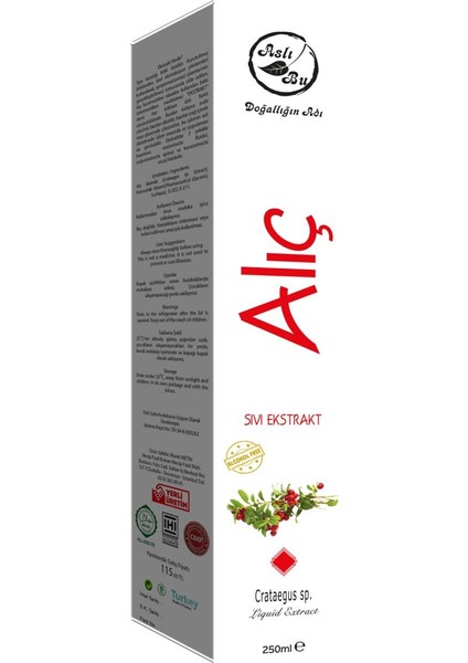 Alıç Sıvı Ekstraktı (Hawthorn Berry) 250 ml