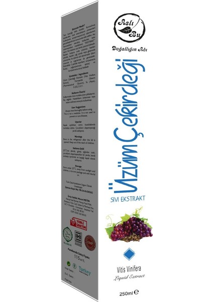 Üzüm Çekirdeği Sıvı Ekstraktı (Vitis Vinifera) 250 ml