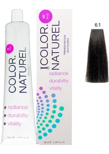 Color Naturel Saç Boyası 6.1 Küllü Koyu Kumral 100 ml