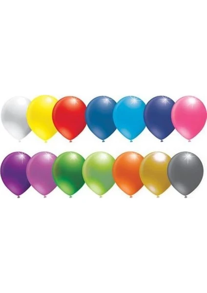 Karışık Renkli Metalik Balon 12 Inch 10'lu