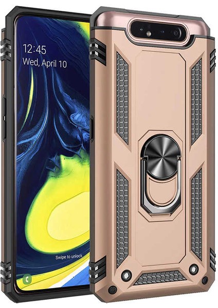 - Galaxy A80 - Kılıf Yüzüklü Çift Katman Zırh Tank Vega Kapak