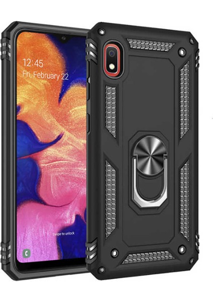 - Xiaomi Redmi 7A - Kılıf Yüzüklü Zırh Tank Vega Kapak - Siyah - T10544