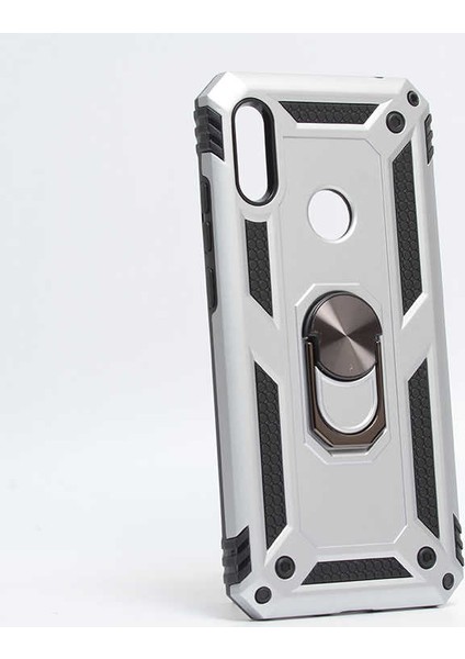 - Huawei Y6S 2019 - Kılıf Yüzüklü Zırh Tank Vega Kapak - Gri
