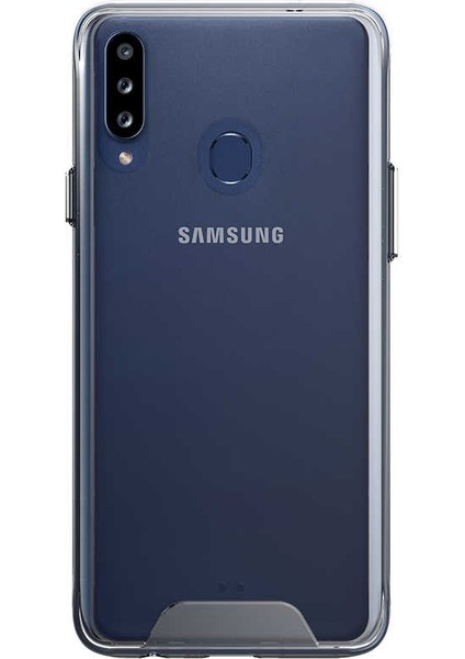 Samsung Galaxy A20s Kılıf Gard Nitro Şeffaf Sert Silikon + Nano Glass Şeffaf