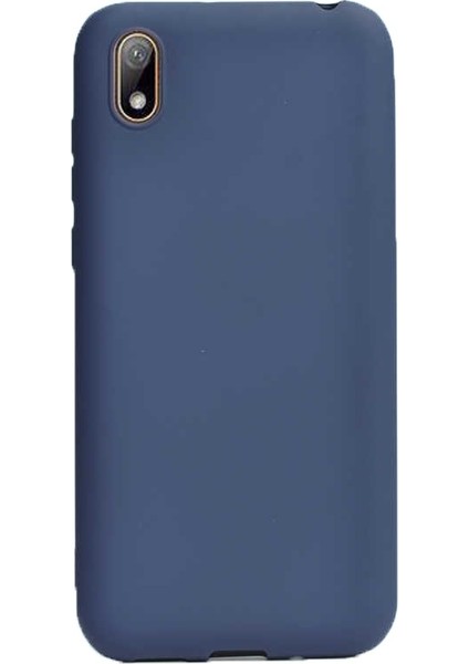 Huawei Y5 2019 Kılıf Premier Silikon Esnek Koruma + Nano Glass Lacivert
