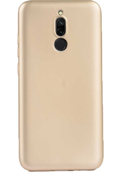 Xiaomi Redmi 8 Kılıf Premier Silikon Esnek Koruma + Nano Glass Gold