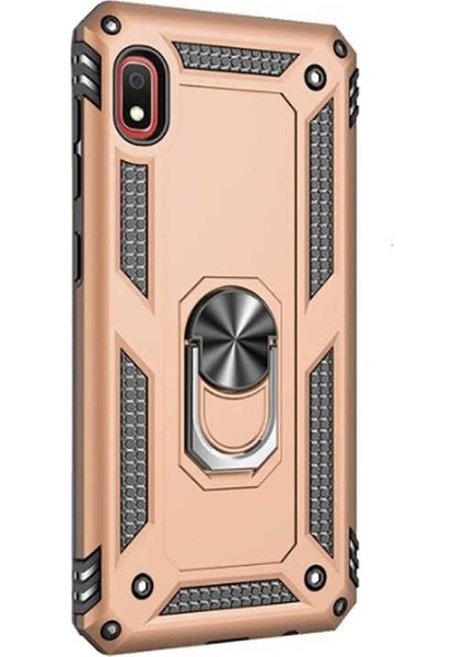 Xiaomi Redmi 7A Kılıf Vega Standlı Yüzüklü Mıknatıslı Gold