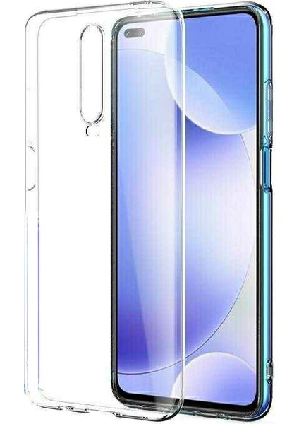 Xiaomi Redmi K30 Kılıf Darbe Emici Süper Silikon Kılıf Şeffaf + Cam Ekran Koruyucu