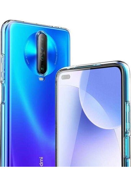 Xiaomi Redmi K30 Kılıf Darbe Emici Süper Silikon Kılıf Şeffaf + Cam Ekran Koruyucu modelleri