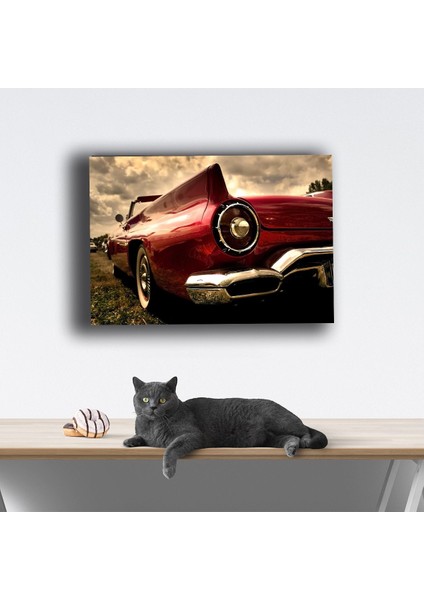 Retro Araba Cam Tablo 50 x 70 cm