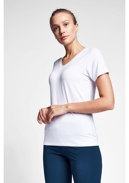 Beyaz Kadın T-Shirt 20S-2202-20B