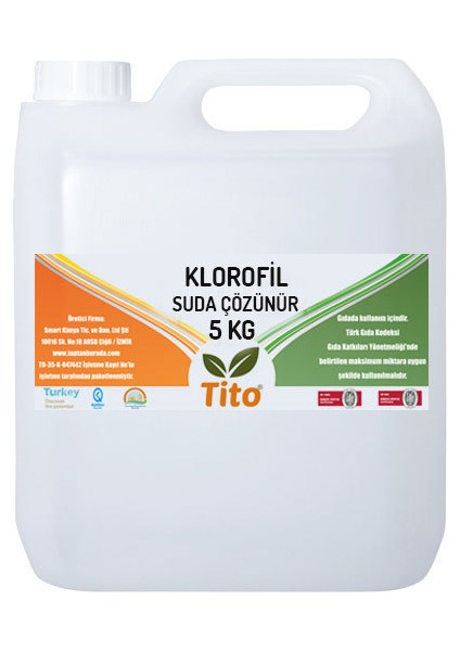 Klorofil Gıda Renklendiricisi Sıvı Suda Çözünür %5'lik 5 kg