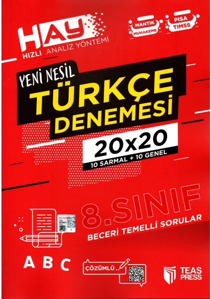 Teas Press Yayınları 8. Sınıf Yeni Nesil Türkçe Denemesi 20 Adet